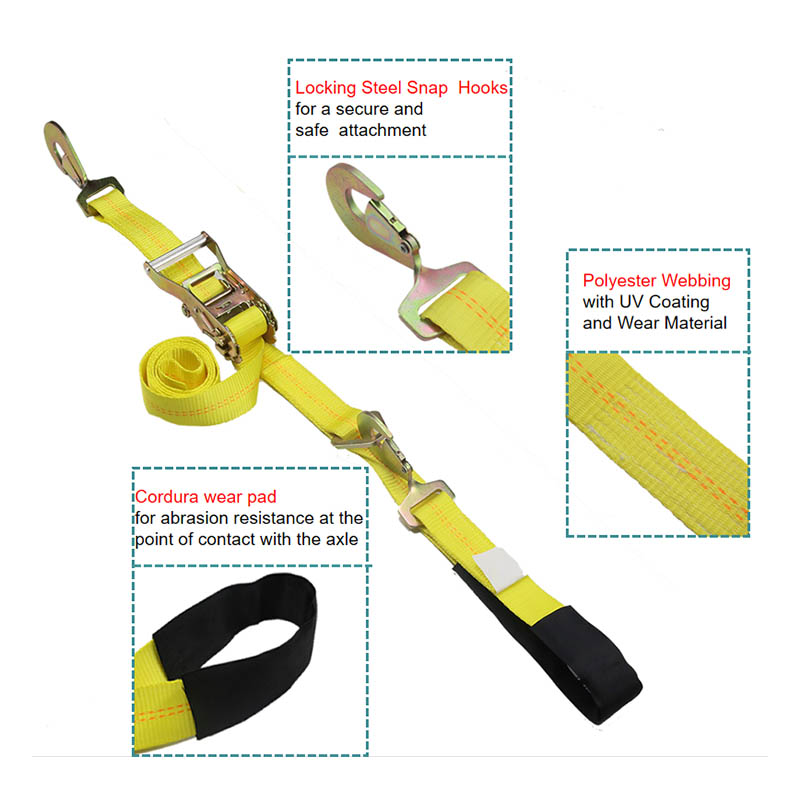 Tažné pásy na nápravu auta Ratchet Tie Downs